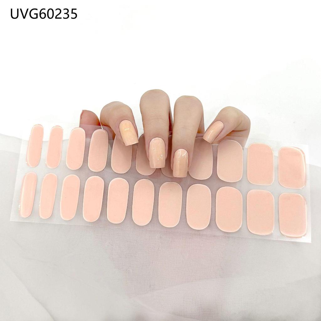 Transparent Nude UV Gel Nail Art Stickers: Semi-Cured, Semi-Baked Manicure Sheets