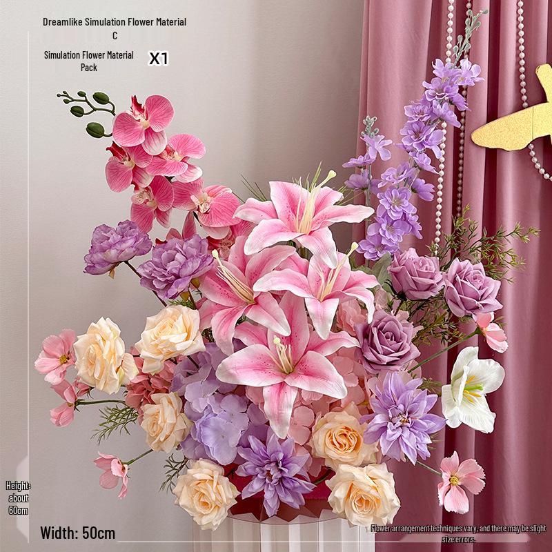 Romantic Wedding Aisle & Table Flower Arrangement: Floral Art Bouquet and Ornaments