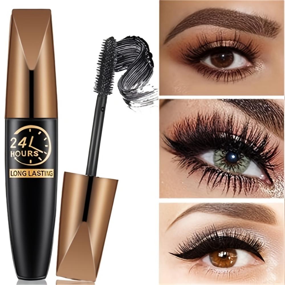 24-Hour L Lasting Waterproof 8D Fiber Mascara - Black, Thick, Curled Eyelash Extension Cosmetics Wear all day