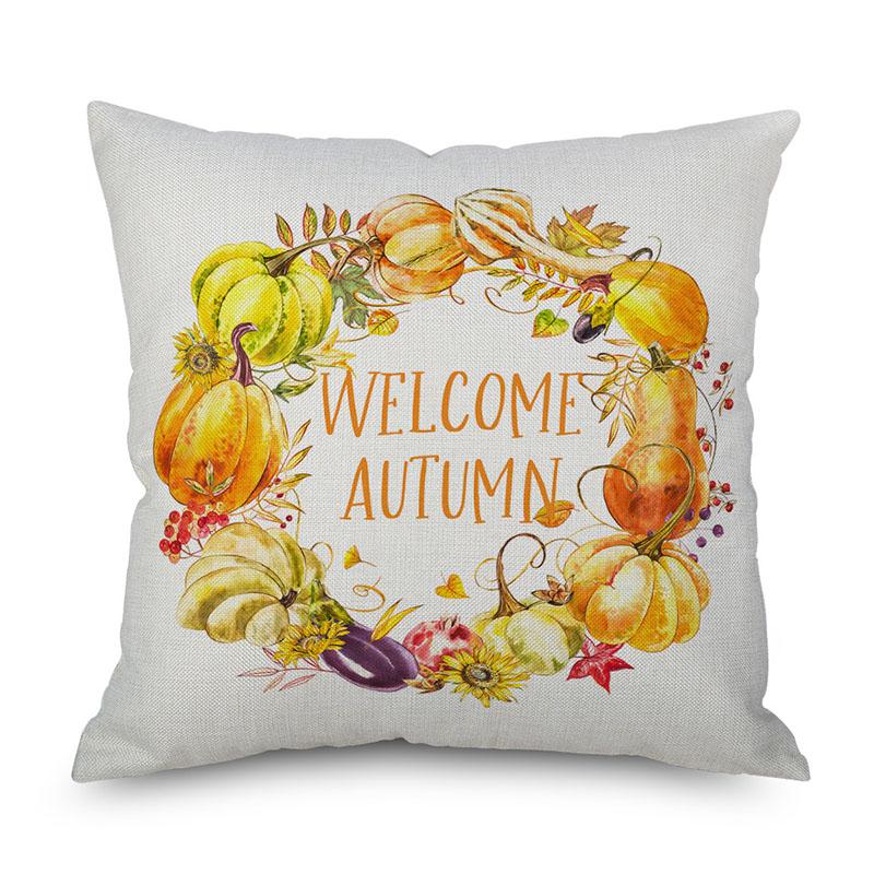 Thanksgiving Throw Pumpkin Pillow Cover Pillowcase Decorative Sofa Cover Cushion