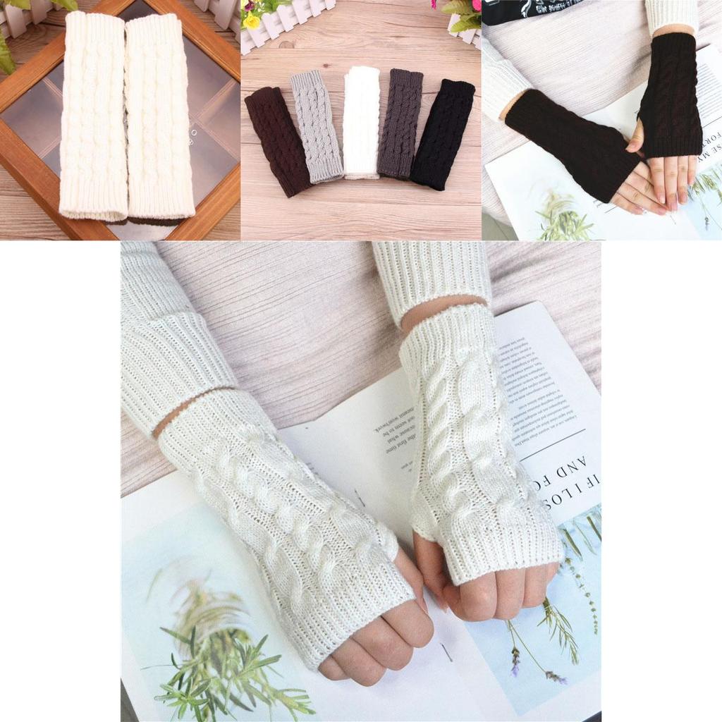 Cozy Winter Arm Warmer Fingerless Mittens With Thumb Hole Design