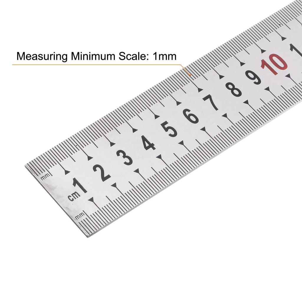 Uxcell Stainless Steel Straight Edge Measuring Tool for and Long X Thick X 38mm Silver Tone Ruler, Woodworking, Painting, Crafts, 1.5m 1.5mm Wide,