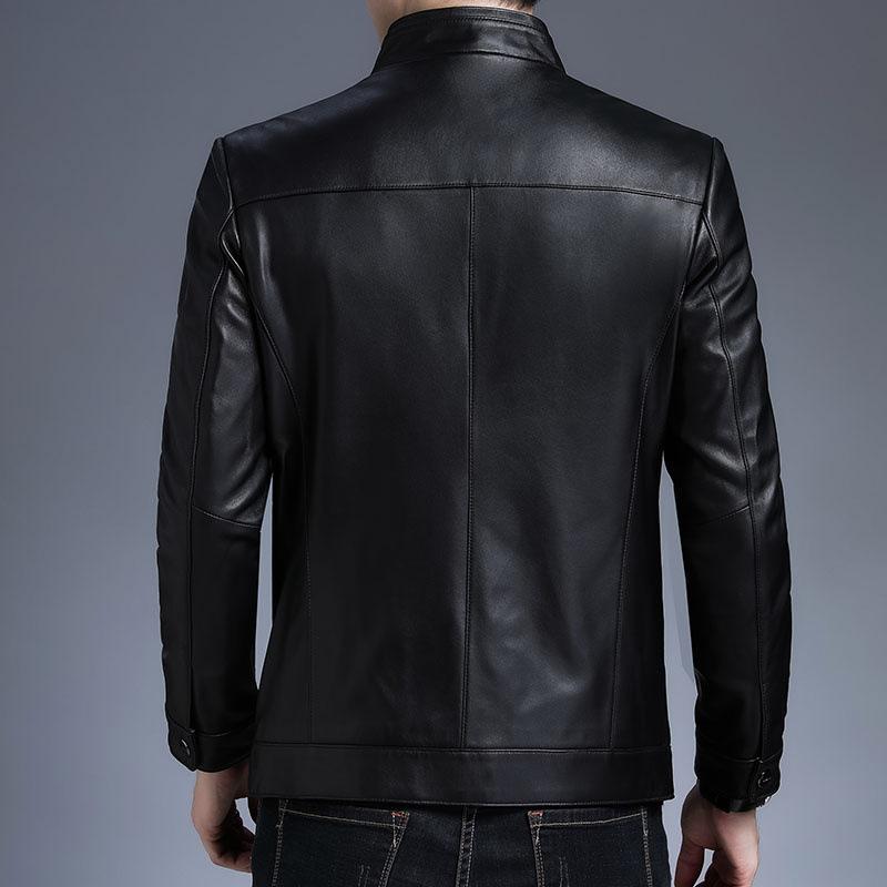 Leather Jacket Autumn New Stand-up Collar Sheepskin Jacket Men's Leather Top Coat