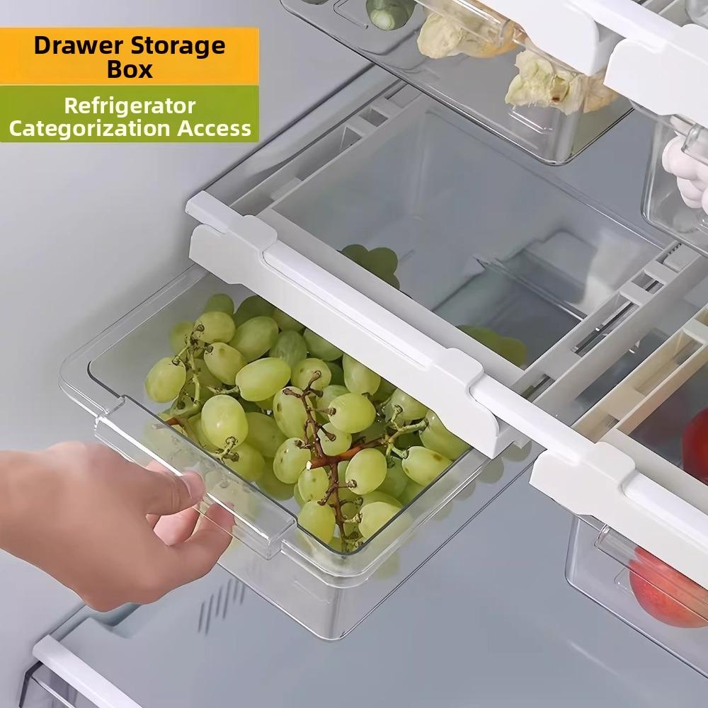 Sliding Kitchen Storage Box Stackable Fruit Preservation Organizer  Kitchen