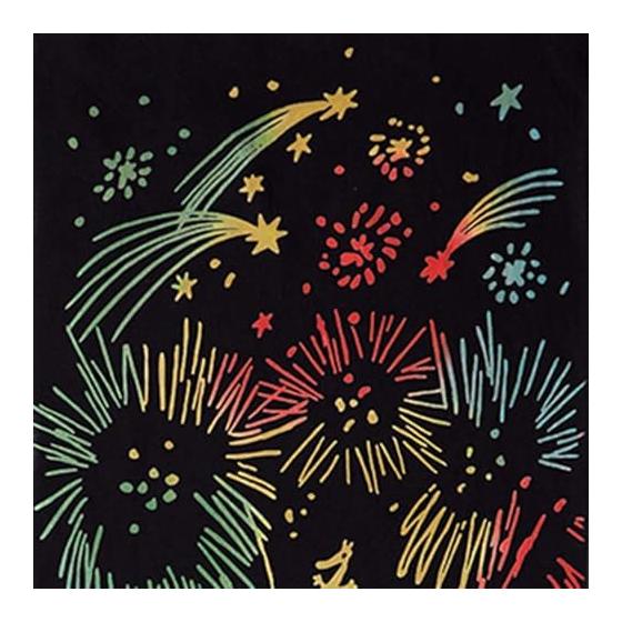 Moomin Tenugui Hand Towel - "Hitoshigoto" (Fireworks) - Snufkin & Little My - Approx. 33x90cm - Japanese Traditional Craft Dyeing - Home Decor