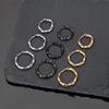 1 Coppia Nero Argento Oro Tonalità Acciaio Inossidabile Cerchio Orecchini Cerchio Rotondo Orecchino Uomo Donna Taglia Grande Iperbole Gioielli 10-14Mm