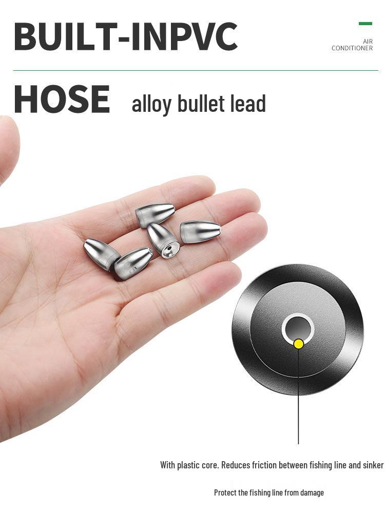 Alloy Bullet Waist Drum Lead Sinker: Anti-Snag Texas Rig Tungsten Steel Alternative with Plastic Core.