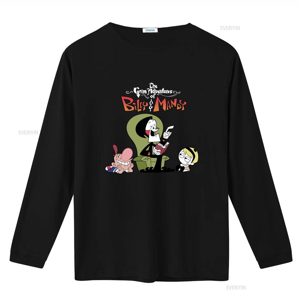 The Grim Adventures of Billy Mandy Cartoon Print Cotton T Shirt Funny for Fans YI032 vintage Washed Comfortable Soft