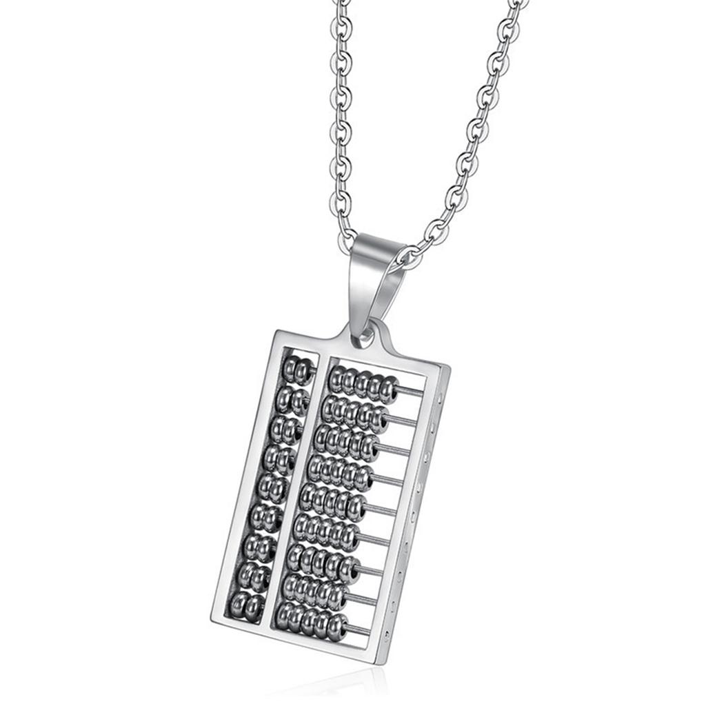 Fashionable Stainless Steel Abacus Pendant Necklace with Adjustable Chain for Fashion Enthusiasts and Math Lovers