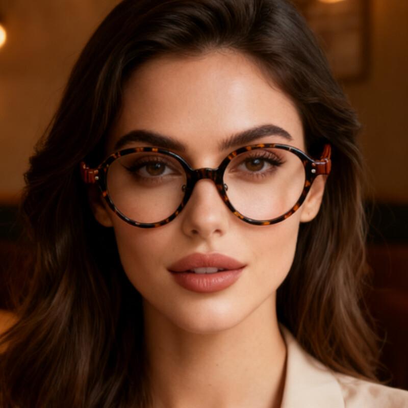 Sexy Leopard FramesTrendy Blue Light Protection Glasses New Vintage Japanese Style Small Oval Diopter Myopia Glasses