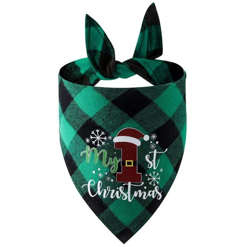 Christmas Wrapped Pet Small Medium and Large Dogs Cats Teddy Triangle Towel Mouth Scarf