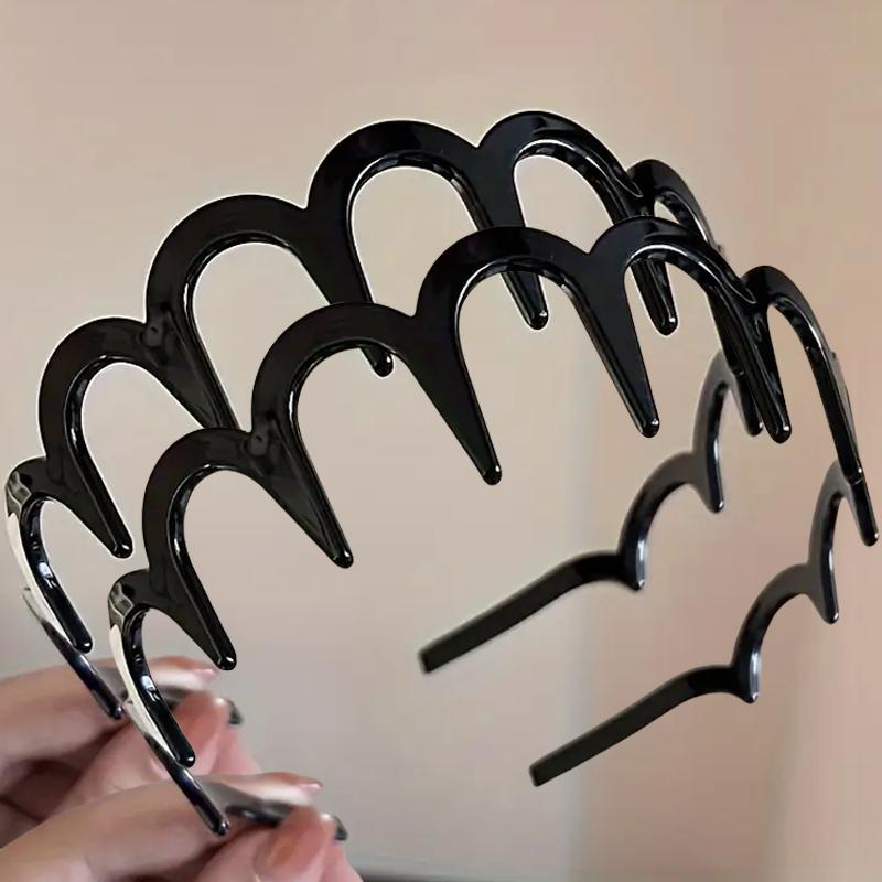 1/2pcs Fashion Wave Headbands for Women Solid Color Toothed Non-slip Hair Bands Girl Face Wash Sports Hairbands Hair Accessories