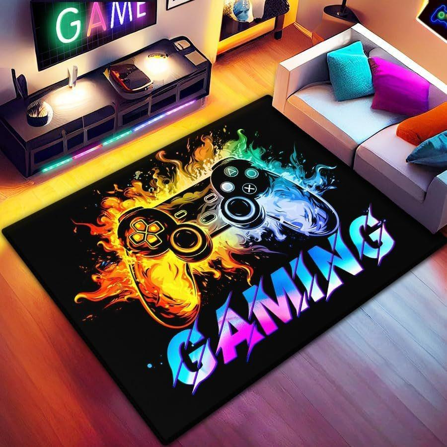 Colorful Game Carpet Boy and Girl Bedroom Gifts Living Room Bedroom, Game Player Home Decor, Teen Room Decor Rug E-sports Room