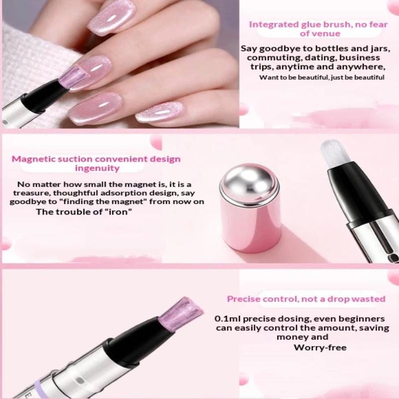Lazy Cat Eye Nail Art Gel Pen No Streaks Even Coverage 1Pcs with Magnetic Ball for Nail Art Creation