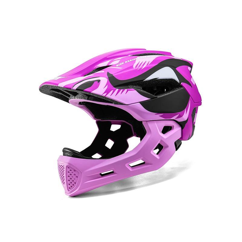 Kids Full Face Bike Helmet 2-in-1 Detachable Lightweight for Cycling Skateboard Scooter, Adjustable MTB BMX Helmet for Boys Girls Ages 4-10