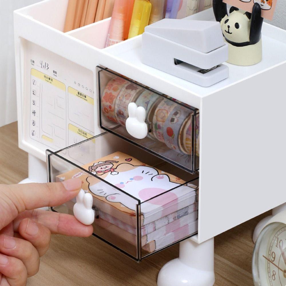 

Drawer Pen Holder High-capacity Stationery Organizer Multi Functional Pencil Storage Box Desk Style 1-Yellow