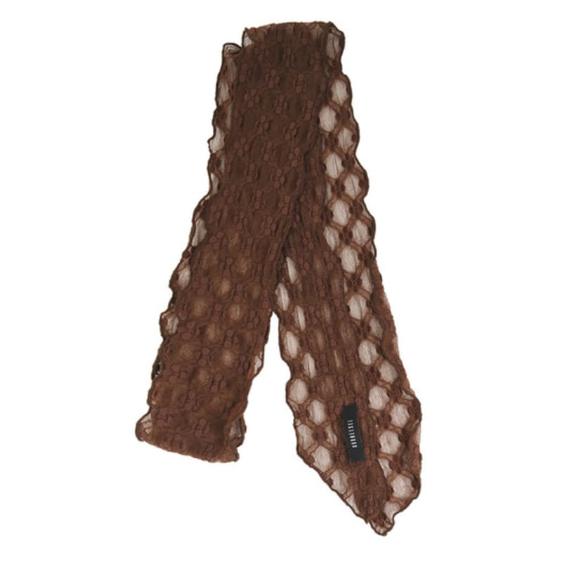 

KOOKEESEE Net Lace Scarf (Brown) brown
