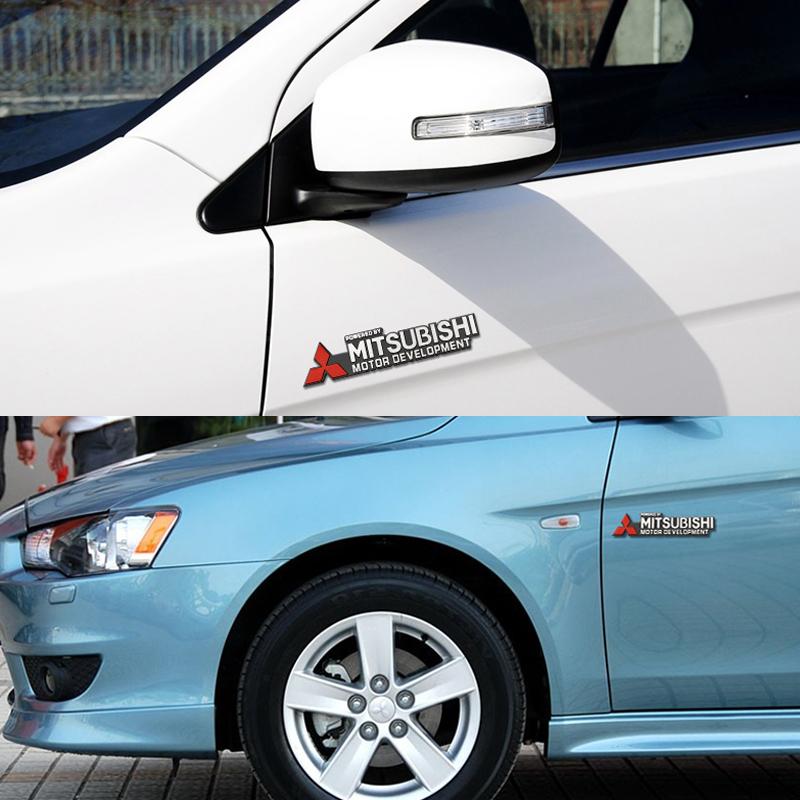 Car Styling 3D Aluminum Alloy Car Emblem Badge Decoration Sticker For Mitsubishi Lancer ASX Mirage Pajero-Sport Xpander Attrage