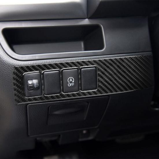 Carbon Fiber Car Headlight Switch Adjust Panel Cover For Toyota Highlander 15-18