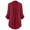 Women Ladies Large Size Button Lace V Neck Long Sleeve Shirt Blous