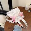 Simple Sweet Shoulder Bag Large Capacity Printed Tote Bag Fashion Sweet With Bowknot Storage Handbags Canvas Underarm Handbags