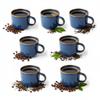 Coffee Tea Mugs Set 6 Pieces 350 Ml Dark Blue Ceramic