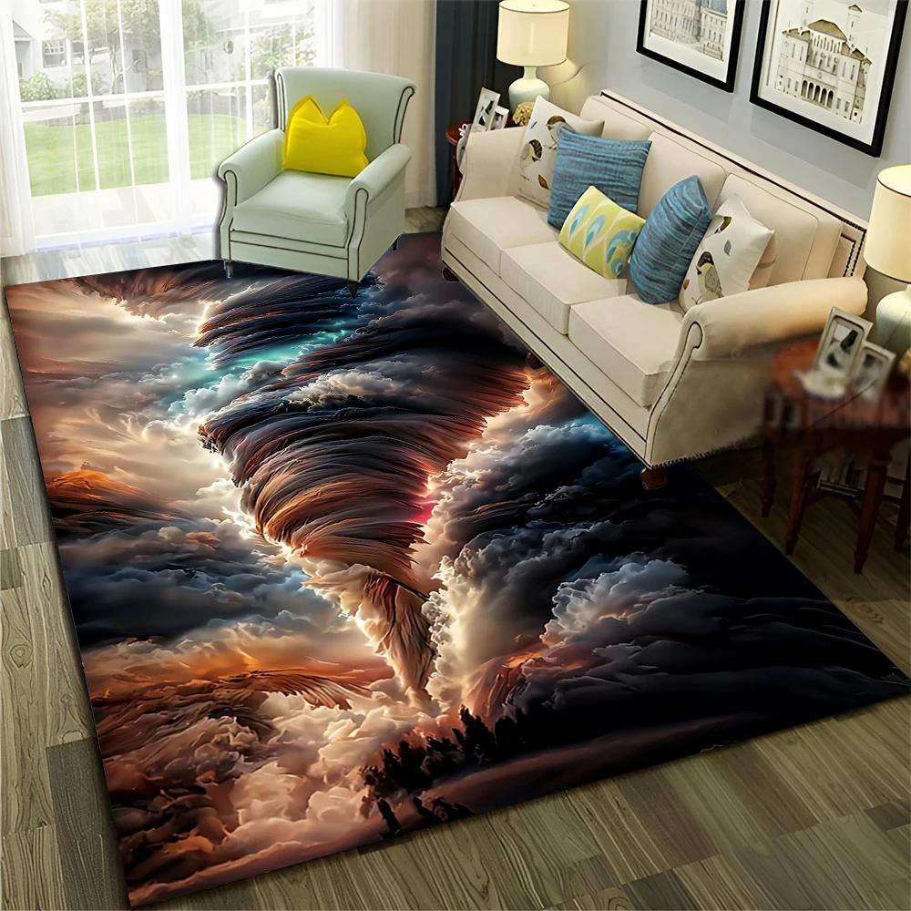 Dream Natural Tornado Cloud Twister Carpet Rug for Home Living Room Bedroom Sofa Doormat Decor,kids Area Rug Non-slip Floor Mat