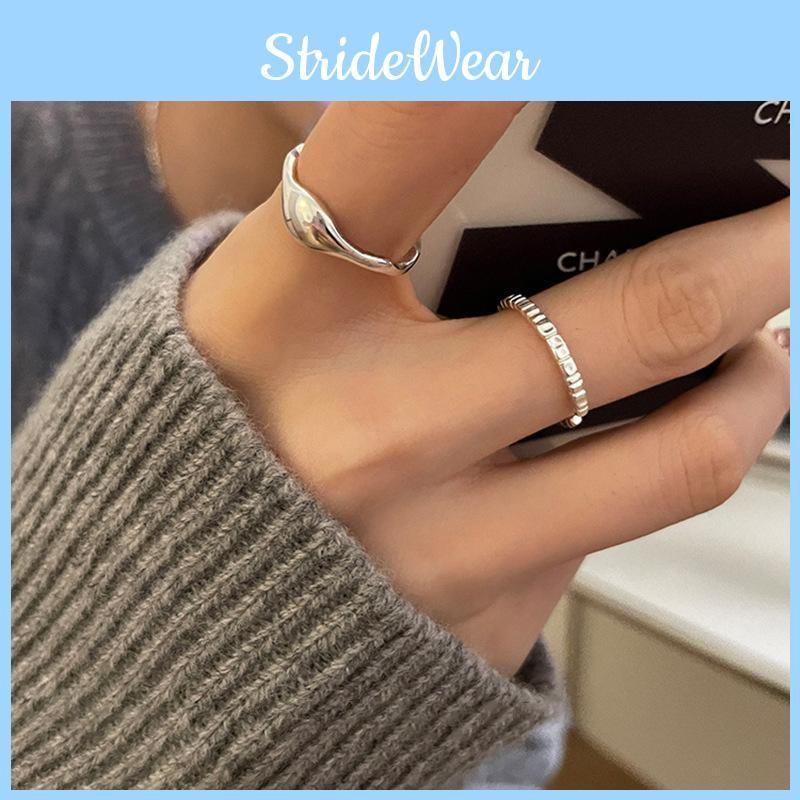 Design Geometric Elegant Copper Ring For Women Trendy Minimalist Adjustable Statement Fashion