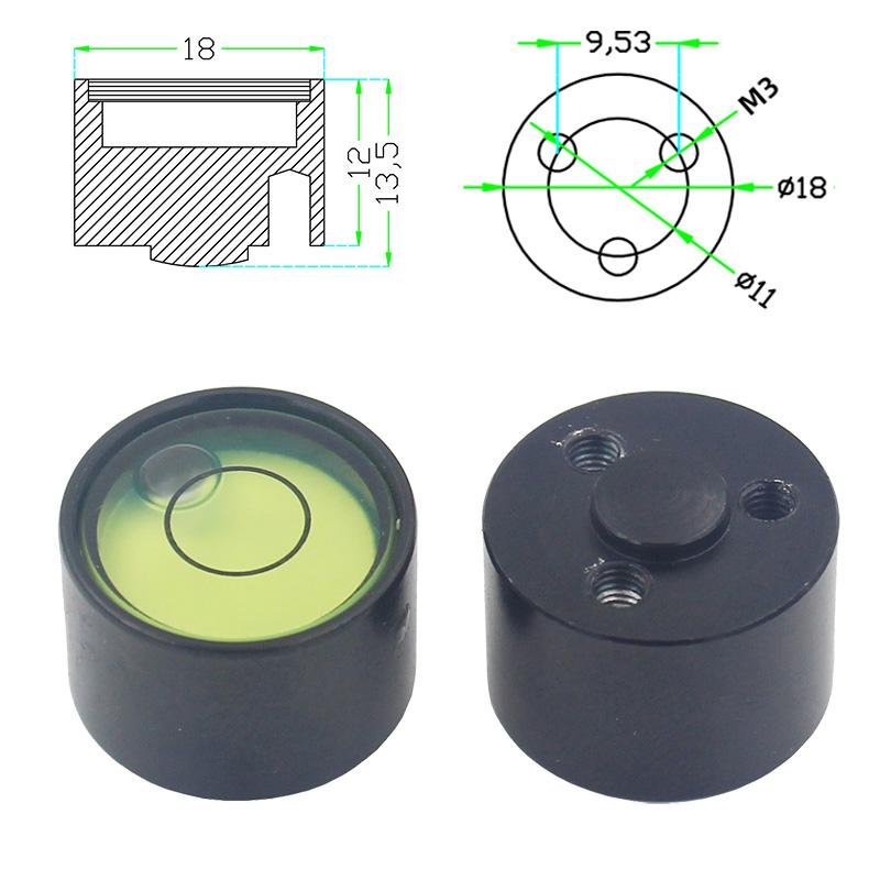 Base Blisters Prism Spirit Level Bubble Diameter 18mm Height 13.5mm For Total Station Base Centre Pole Accessories 1PCS