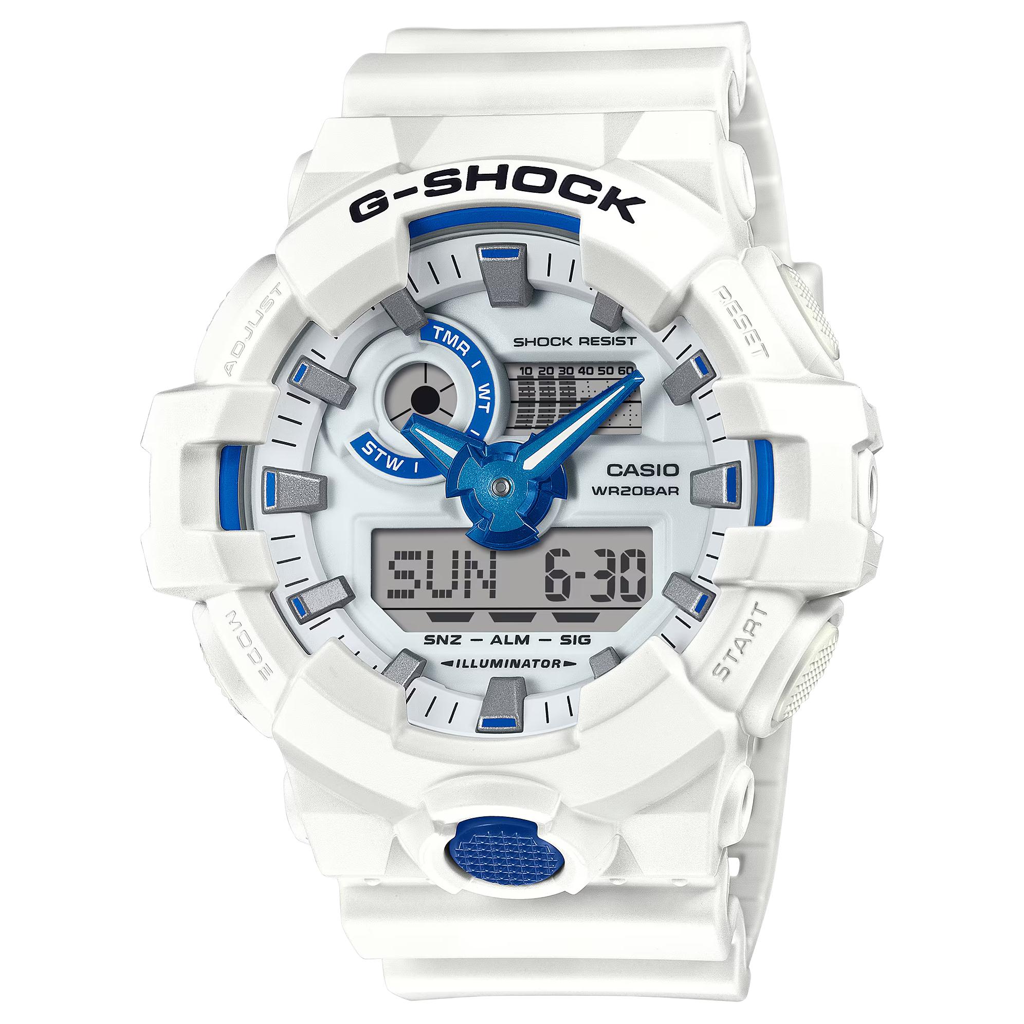 CASIO G SHOCK Quartz Movement Resin Strap Watch Men s Watches White Dial GA700HDS-7A White Dial