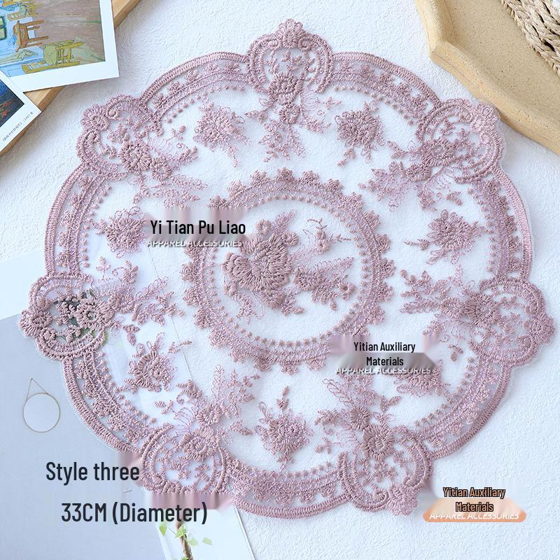 French Retro Lace Floral Table Placemat - European Pastoral Design for Afternoon Tea