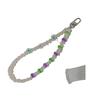 INS handmade string colored striped beads pearl flower anti-loss portable diagonal cross hand carry fashion chain mobile phone chain