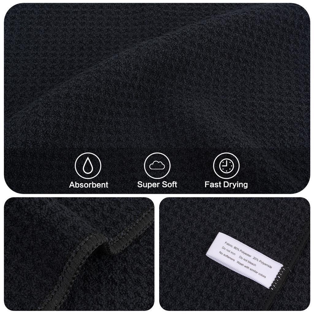 380gsm Thick Microfiber Waffle Weave Dish Drying Cloth Household Kitchen Glass Cleaning Cloth Tea Towels Set 13"x13" 6 Pack