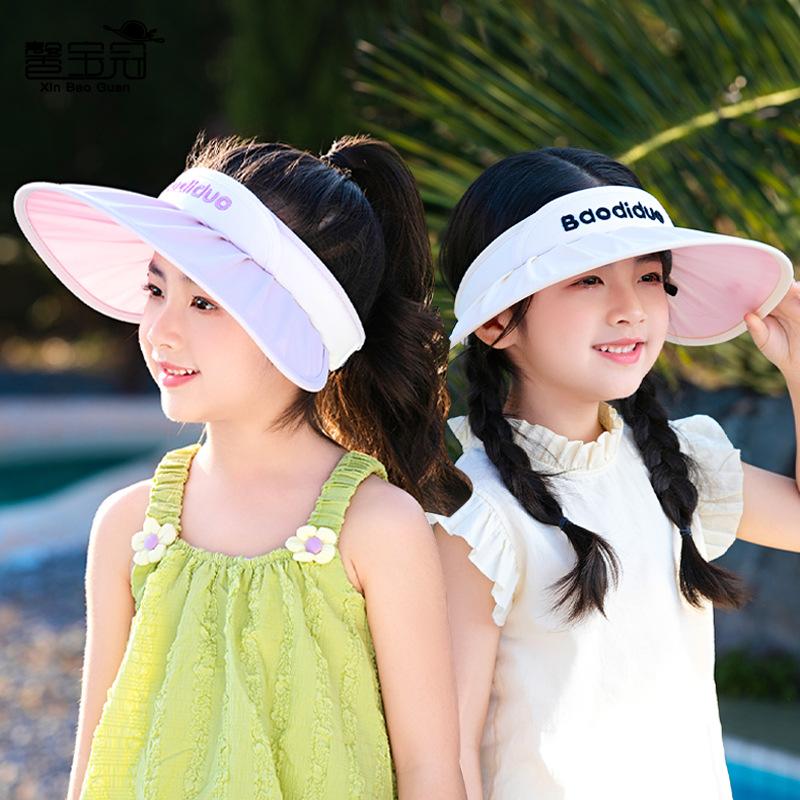 1107 summer children's hat girl baby outdoor sunshade sun protection hat big brim UV protection empty top shell hat