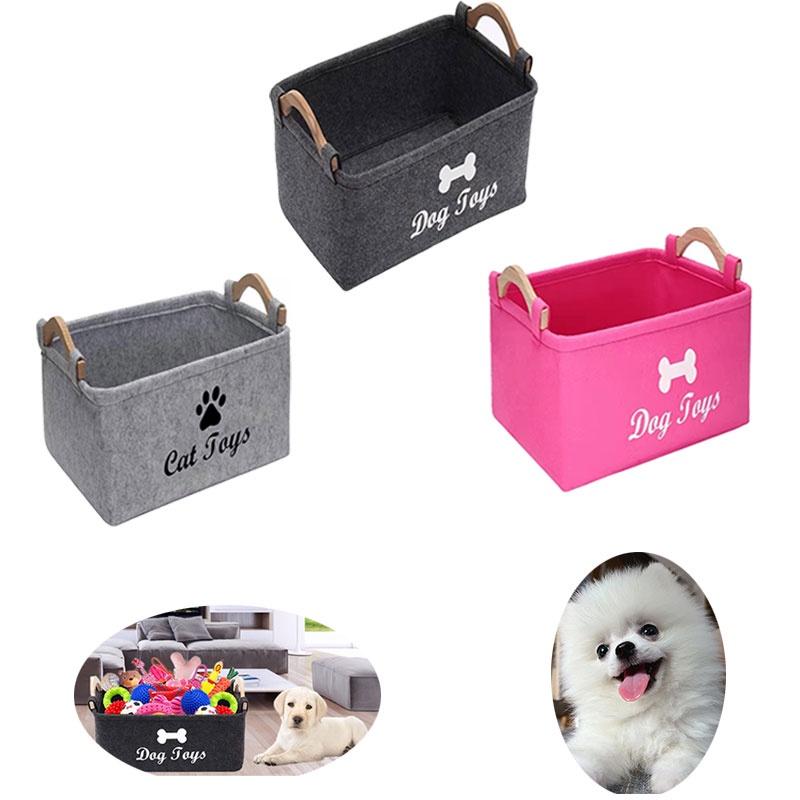 Aufbewahrungsbox aus Filz mit Holzgriff Großer quadratischer Aufbewahrungsbehälter für Haustierspielzeug