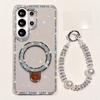 Luxury Bling Rhinestone Camera Clear Soft Phone Case For Samsung Galaxy S23 S24 FE S25 Ultra S26plus Magnetic Shiny Sequin Cover