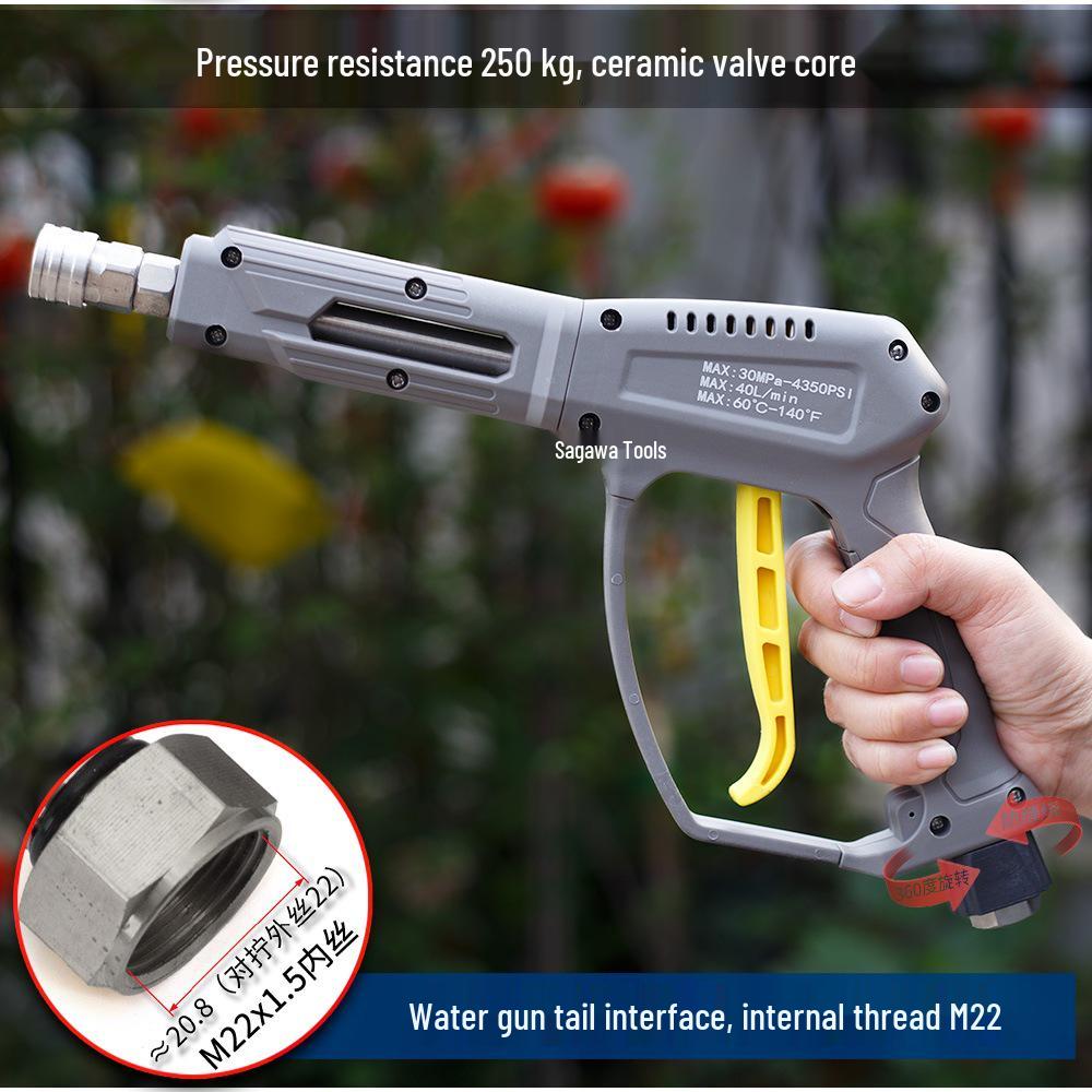 250kg Car Wash Machine: High-Pressure Water Gun Head with Anti-Tangle Ceramic Core, M14/M18/M22 280360.