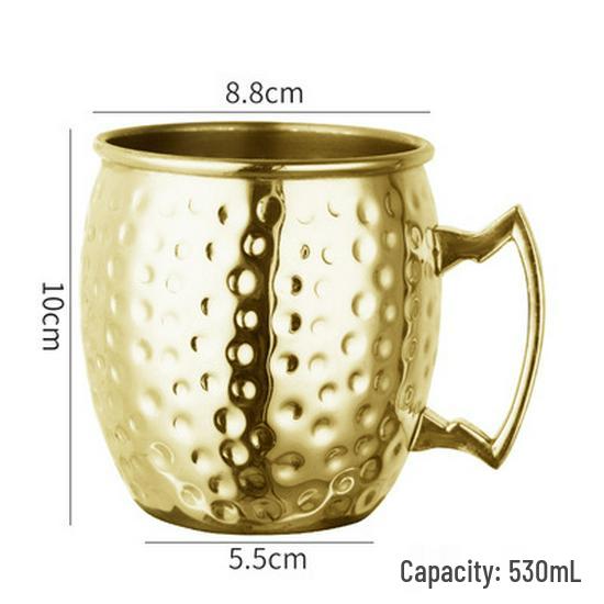 Kupferbeschichteter Moscow Mule Becher, 304 Edelstahl, Gehämmertes Design, Wein- & Cocktailglas