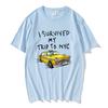 Przeżyłem moją podróż do NYC Koszulka Koszulki Toma Hollanda Koszulki Streetwear Zabawne Samochodowe Kreskówkowe Graficzne Koszulki Letnie Bawełniane Miękkie Top