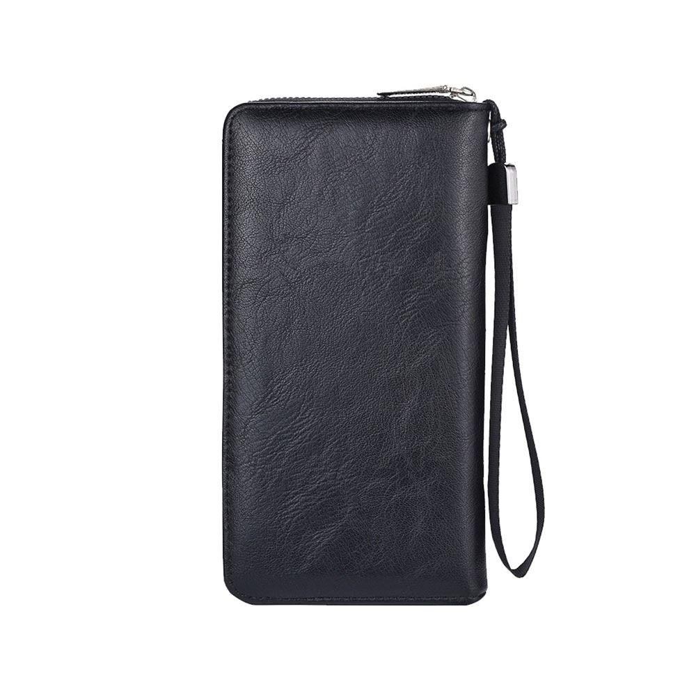 Fashion PU Leather Men Wallet Multi-card Slot Card Holder Clutch Bag Large-capacity Zipper Long Wallet