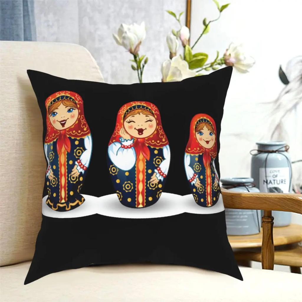 Russian Traditional Art Matryoshka Doll Square Pillow Case Decorative Pillow 45*45cm Pillowcase