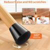 16 small black silicone chair feet protective cover with felt foot pads scratch-resistant wooden floor tiles