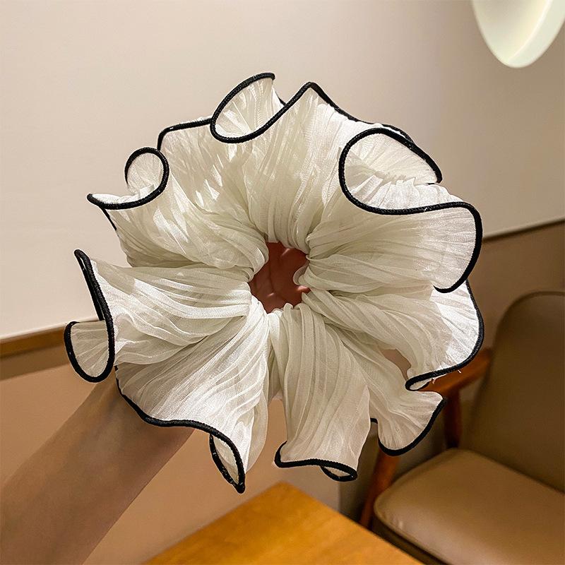 

Корейские шифоновые резинки для волос в стиле ретро с морщинами для женщин и девочек, милые темпераментные модные преувеличенные резинки для волос, аксессуары для волос белый