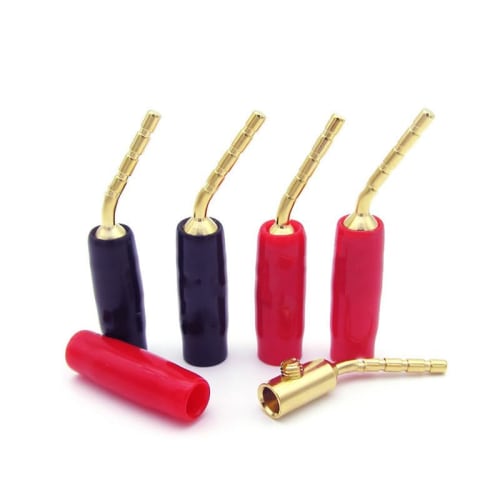 LOYELEY 2mm Pin Audio Banana Plugs, Pack of 8, Screw-in Type, Solderless Terminals, Audio Cable Terminal Plugs, Solder-Free, Pure Copper, Gold Plated