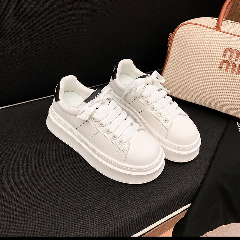 

Виноградная мать осень новые классические круглый носок толстая подошва увеличивающие рост шнуровка маленькие белые туфли стиль колледжа универсальные кеды женские 38