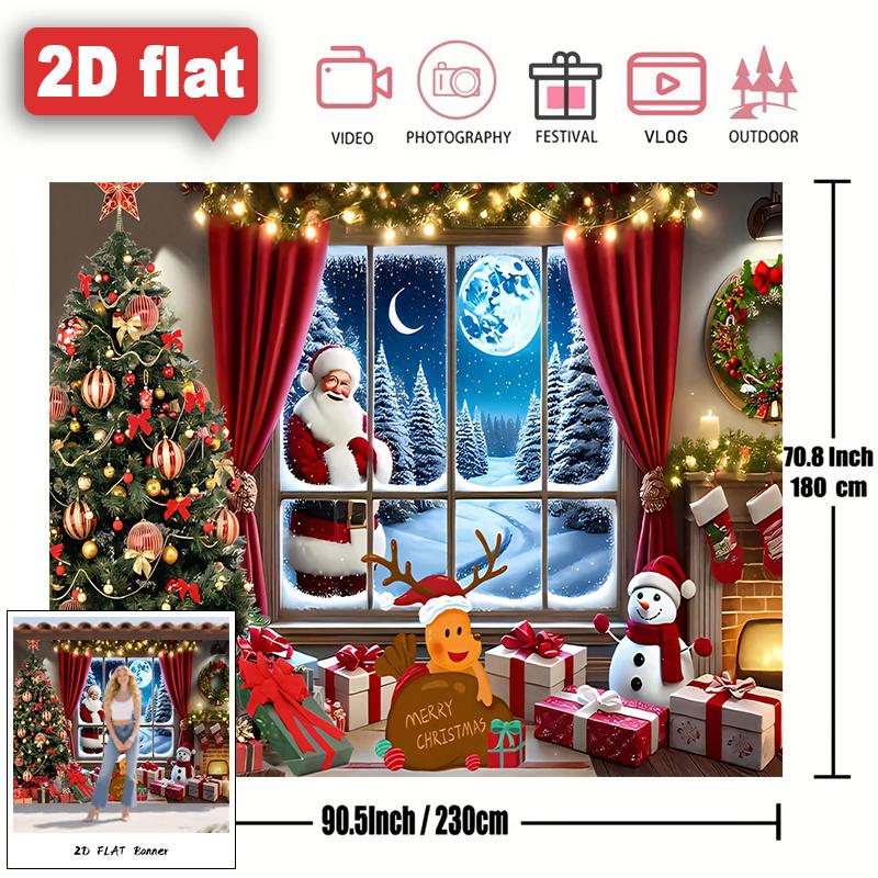1Pcs Santa Snowman Gifts Snow Decoration Background bedroom Backdrop Decorations For Photo Studio Photo Booth Christmas Party