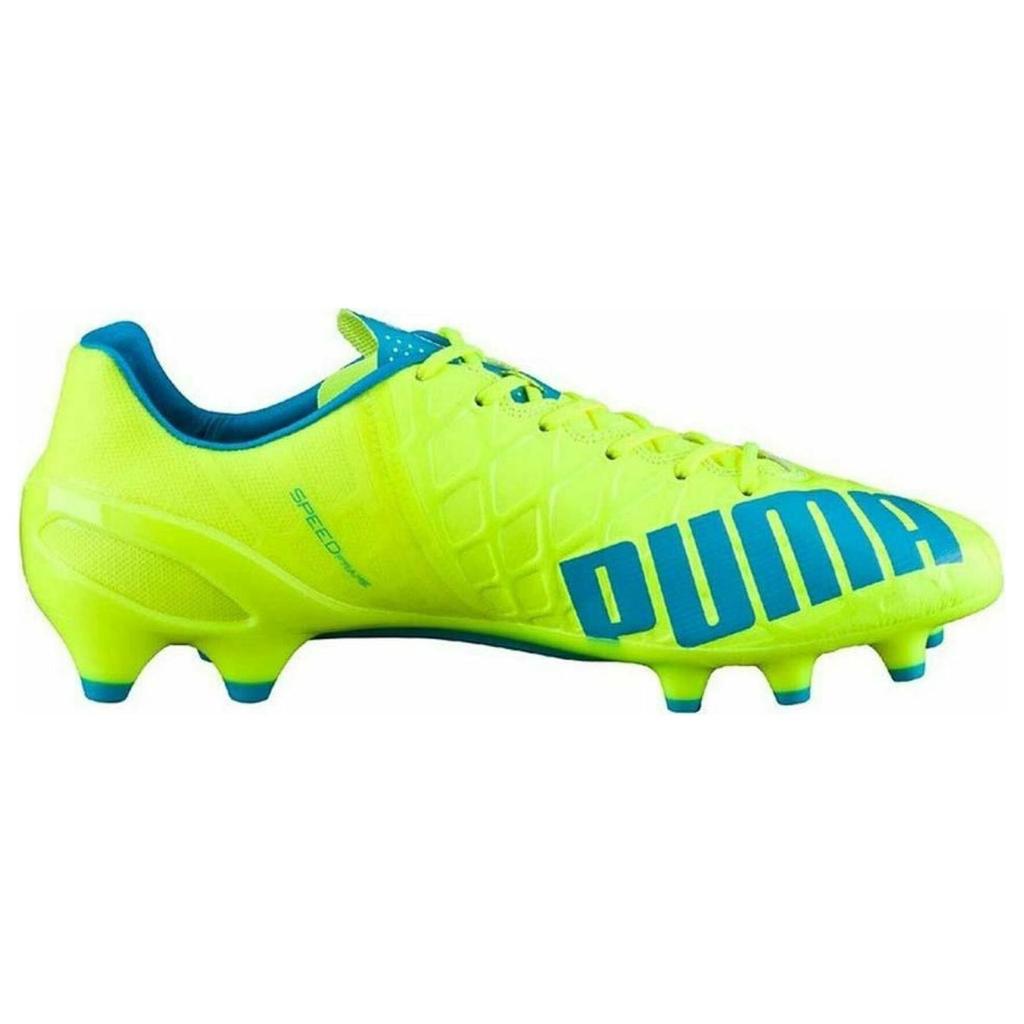 PUMA FG Firm Ground Abrasion Resistant Soccer Shoes Men's Green Blue 103264-04