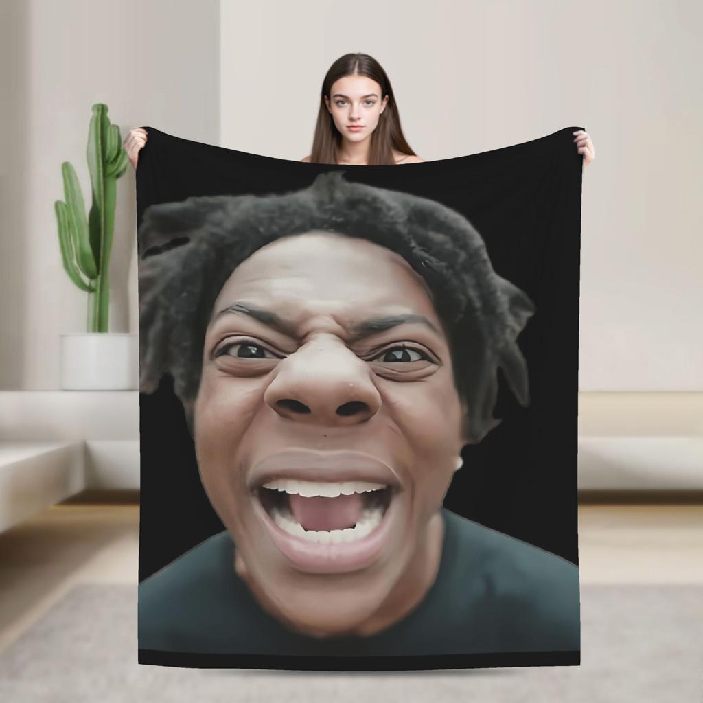 IShowSpeed Yelling Blanket  Travel Flannel Throw Blanket For Couch Bed Super Soft Custom Quality Bedspread Birthday Gift