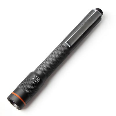 LED Handheld Battery Suitable for Disaster Power Emergency Outdoor Pen-Type Flashlight, Black, Zoomable, Compact, Portable, Clip-on, Operated,