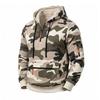 Men's Camouflage Half Zip Hoodie, Long Sleeve Drawstring Hooded Sweatshirt with Zipper Pockets, Casual Tactical Streetwear Pullover for Men
